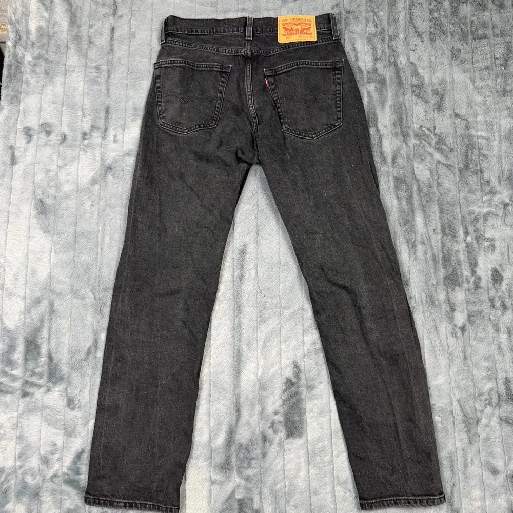 Levis 505 Regular Fit Black Denim Jeans Mens W30 L30 Straight Leg 00505-2912